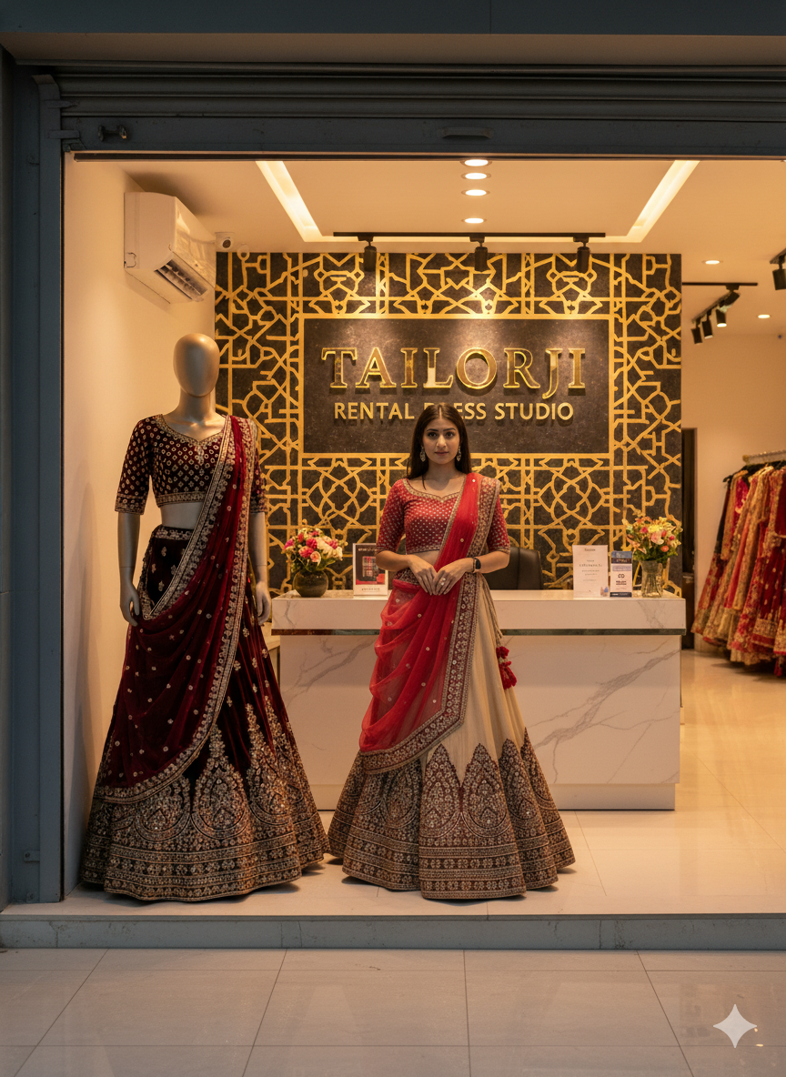 Elegant Red & Ivory Bridal Lehenga - TAILORJI boutique (PCMC, Pune)