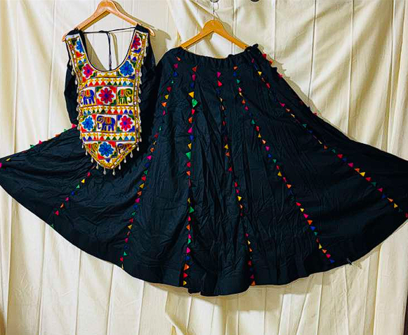 Pristine White Navratri Chaniya Choli with Traditional Embroidery